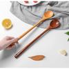 SITEDAN Long Spoons (2-Piece Set), Wooden Spoons with Long Handles, 33cm Long, Heat-Resistant, for Stirring, Simmering, and Hot Pots