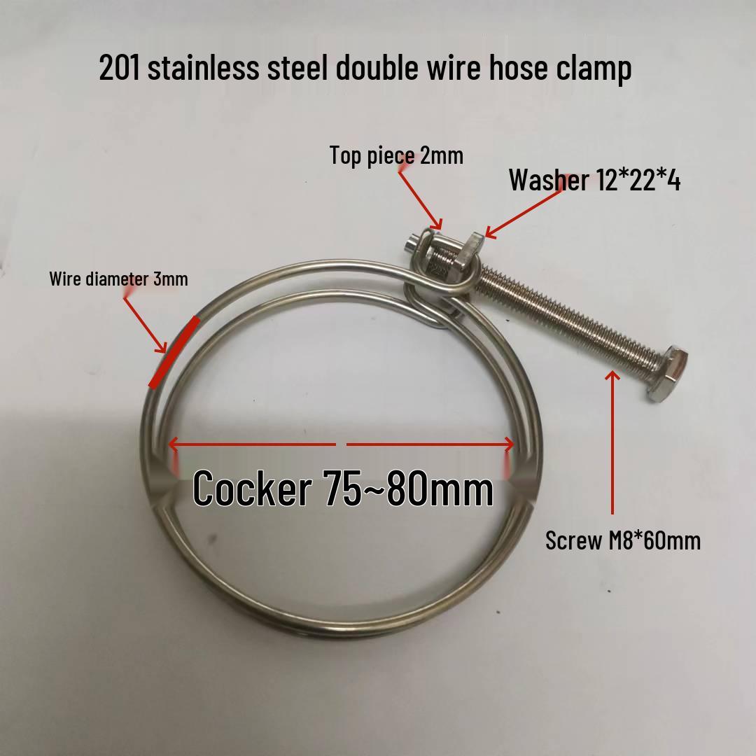 201 Stainless Steel Dual Wire Hose Clamp Clip for Electric Furnace Pipes