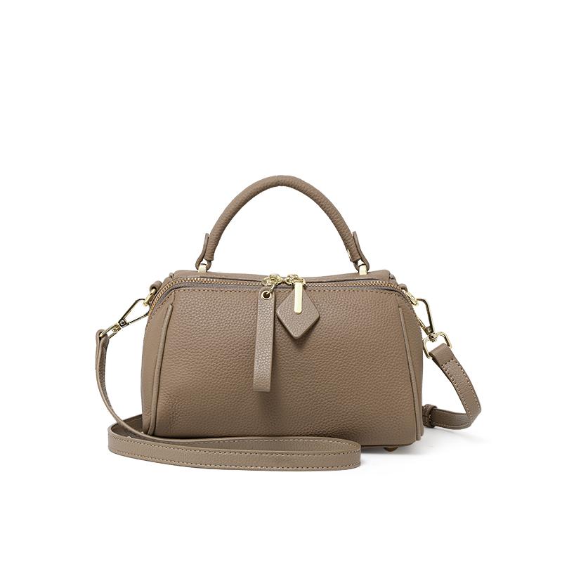 Bolso de mano de mujer de cuero genuino de alta gama, bolso bandolera sencillo y elegante de un solo hombro