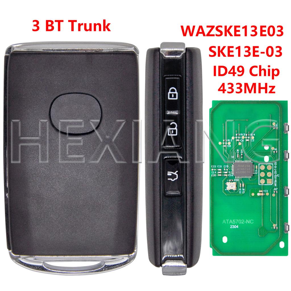 DR 6A/ID49 Chip 433MHz Proximity Car Remote Key WAZSKE11E01 WAZSKE13E03 For Mazda Axela CX30 CX-30 CX-5 CX-8 CX-9 2016-2021