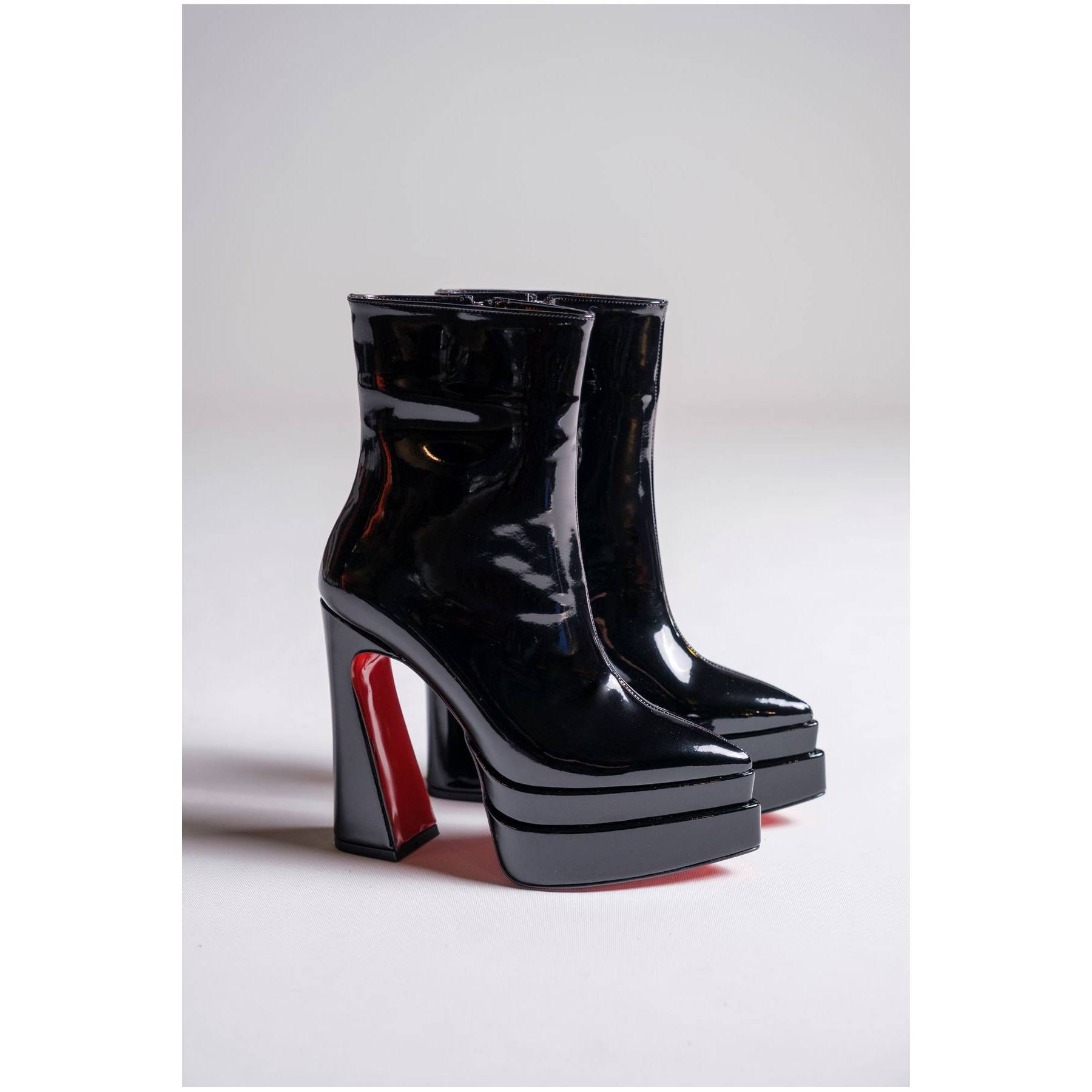 

Женская мода Черные ботинки особого дизайна на двойной платформе Стильная обувь для вечеринок Вечеринка Повседневная обувь