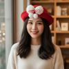 Japanese Style Woolen Bucket Cap Vintage Looking Girls Dome Hat Basin Hat Red Bowler Hats  Autumn