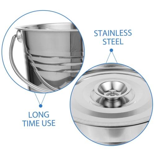 SEWOART Stainless Steel Ash Bucket for Fireplaces and Barbecues, Lightweight and Easy to Carry, with Durable Handle, Versatile for Grills and Fire Pit