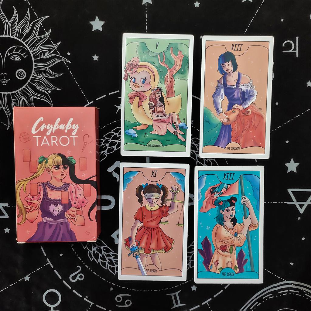 Crybaby Tarot Card Deck with Paper Guide Book | Standard Big Size 12x7cm | 78 Sheets Tarot Oracle Cards and Guidebook