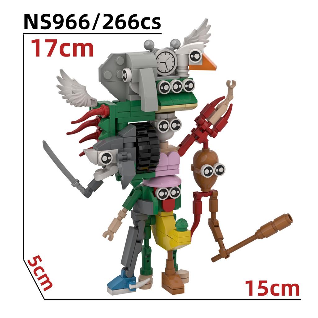 The Book of Mountains and Seas Abstract MOC Building Block Set Shark Cactus Elephant Etc Scale Model Block Bricks Toys Playsets Compatible With