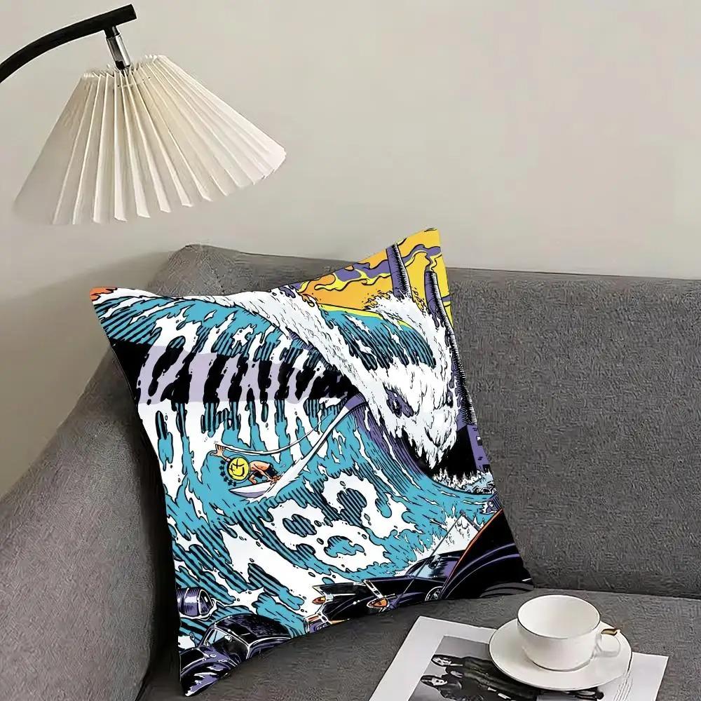 1 Blink 182 Rock Band Throw Pillow Cover Double Sided 2D Print Soft Linen Pillow Cover Bedroom Living Room Couch Decor Punk Gift
