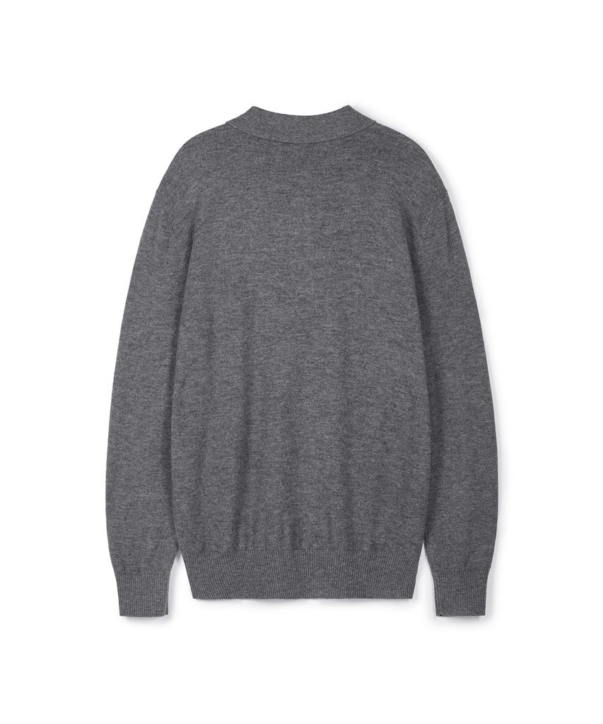 USPOLOASSN Merino Wool Collar Knit_Charcoal