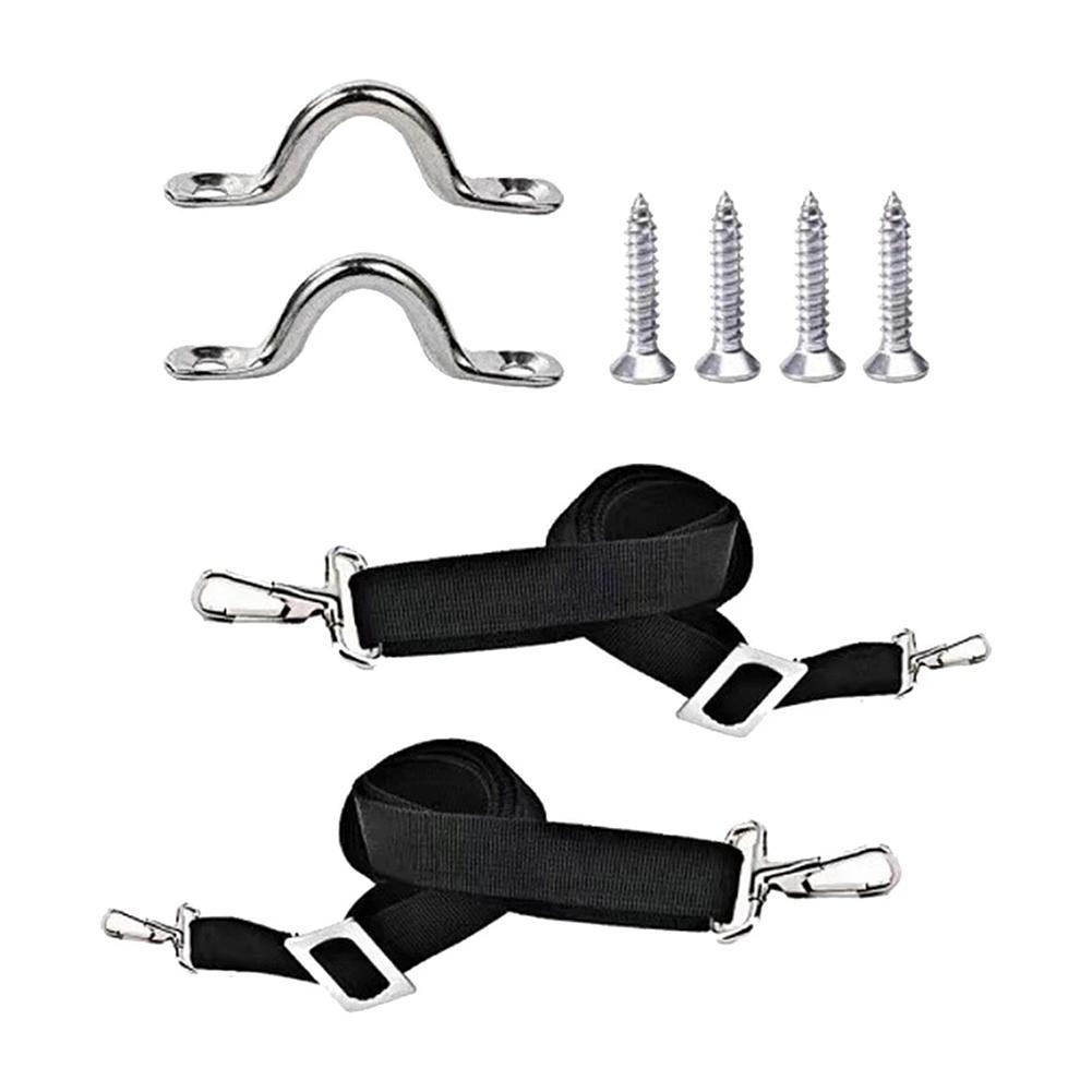 2X Weatherproof Boat Top Awning Straps Marine Webbing Strap Adjustable With Loop Stainless Steel Snap Hooks For Canopy Canoe