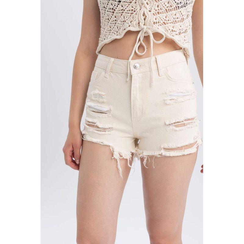 

2025 Осень Новые Французский стиль Уличная Индивидуальность Внешняя Торговля Джинсовые Шорты с Вареным Эффектом Карман Декоративные Брюки с Кисточками White L