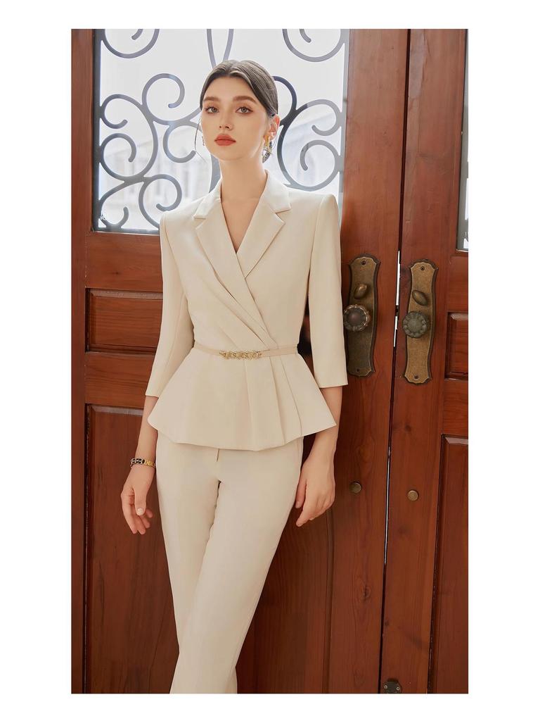 High-End Light-Colored Professional Office Suit for Medical and Beauty Professionals