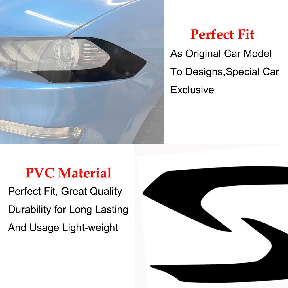 Car Headlight Side Marker Tint Vinyl Headlight Decal Pre-Cut Cover Overlay for Ford Mustang 2018 2019 2020 2025 Auto Accessories