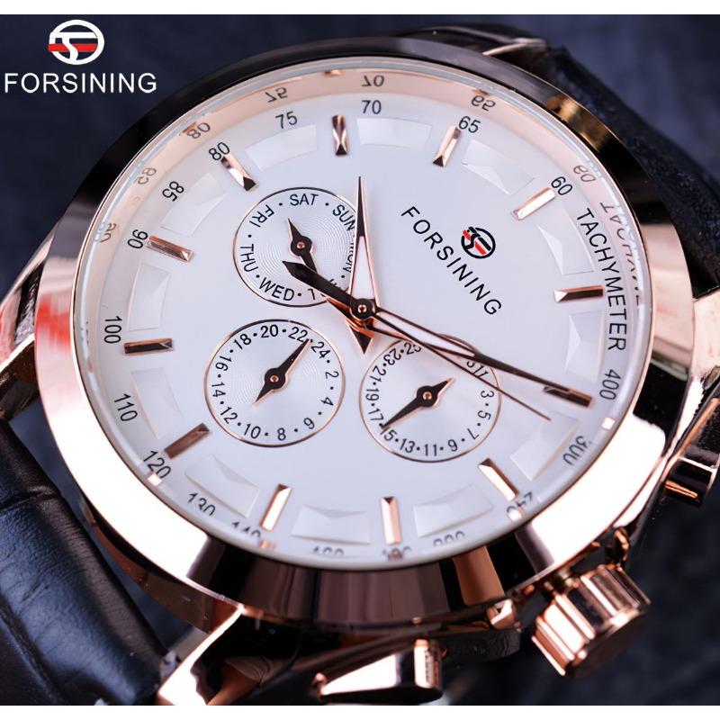 FORSING Men's Fashion Trend Hollowed Out Mechanical Watch Automatic Watch