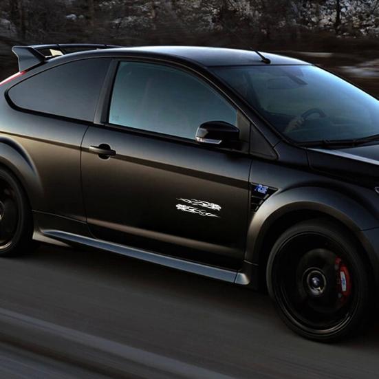 1Pair Stylish Tiger Flame Self-adhesive Car Sticker Truck Body Reflective Decal