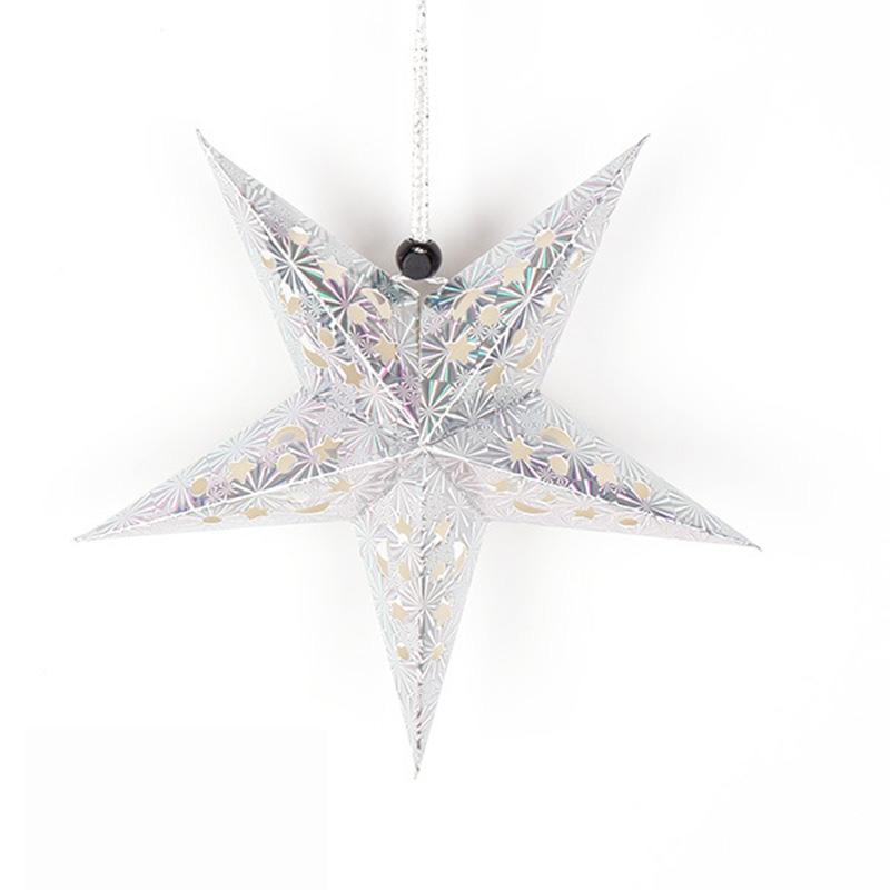 3D Laser Cut Christmas Pentagram Ceiling Decoration Paper Star and Lampshade