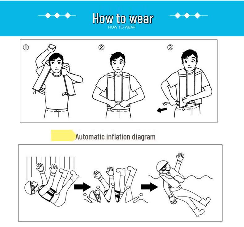 Automatic Inflatable Neck Pillow Life Vest - Multiple Colors Available