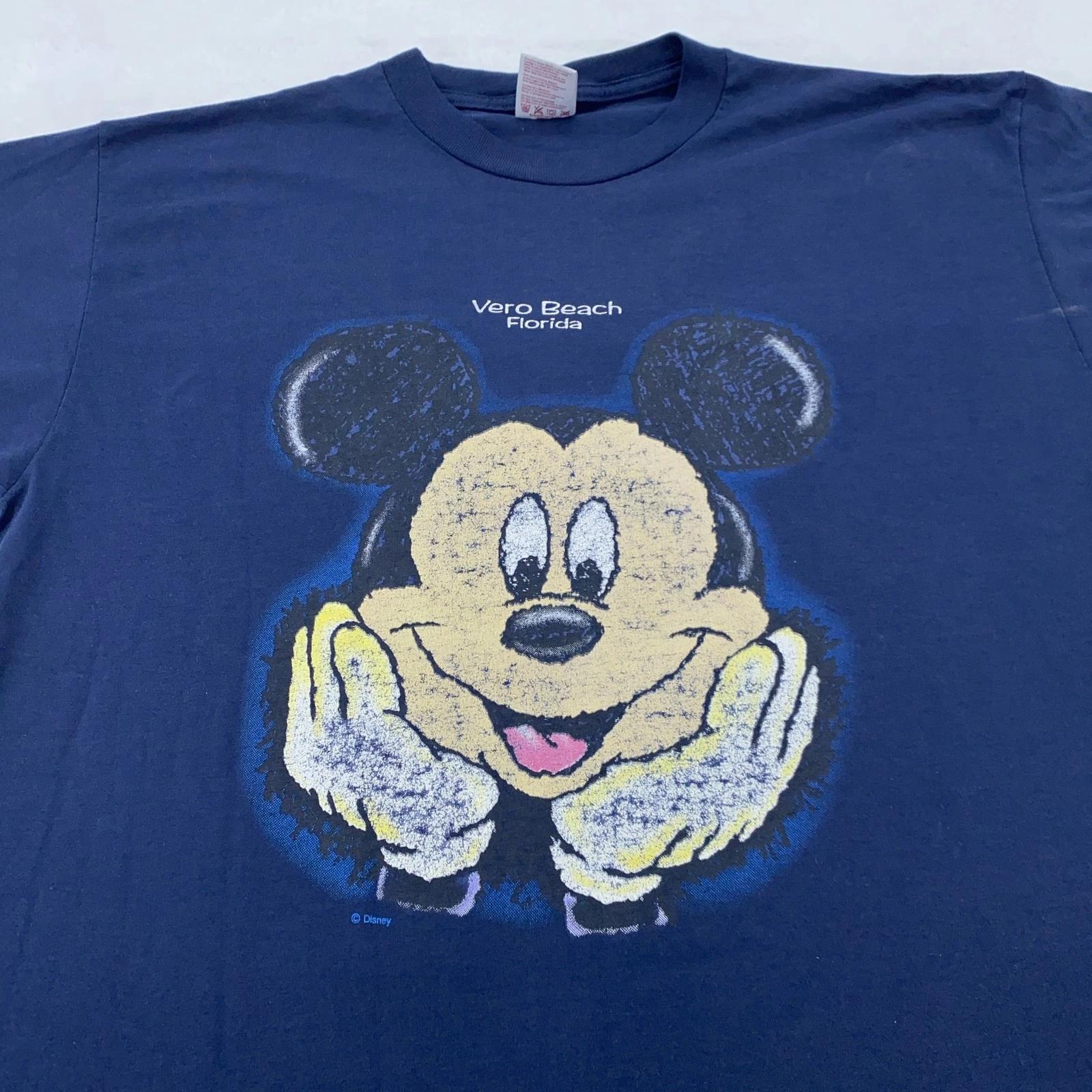 Vintage Disney Mickey Mouse Shirt Mens XL Vero Beach Florida 90s Tee S