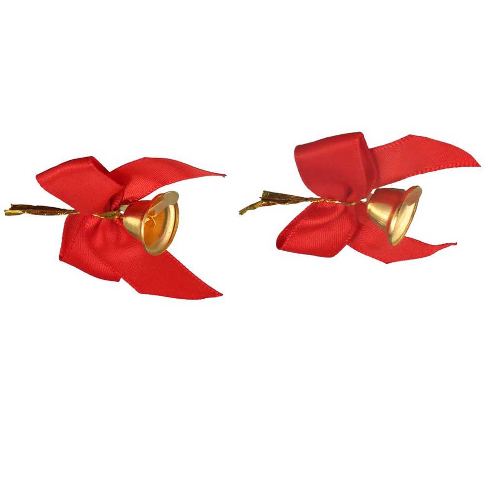 10pcs Mini Christmas Bell Bow Bowknot Mini Red Bow Delicate Christmas Bow Ornaments  Christmas