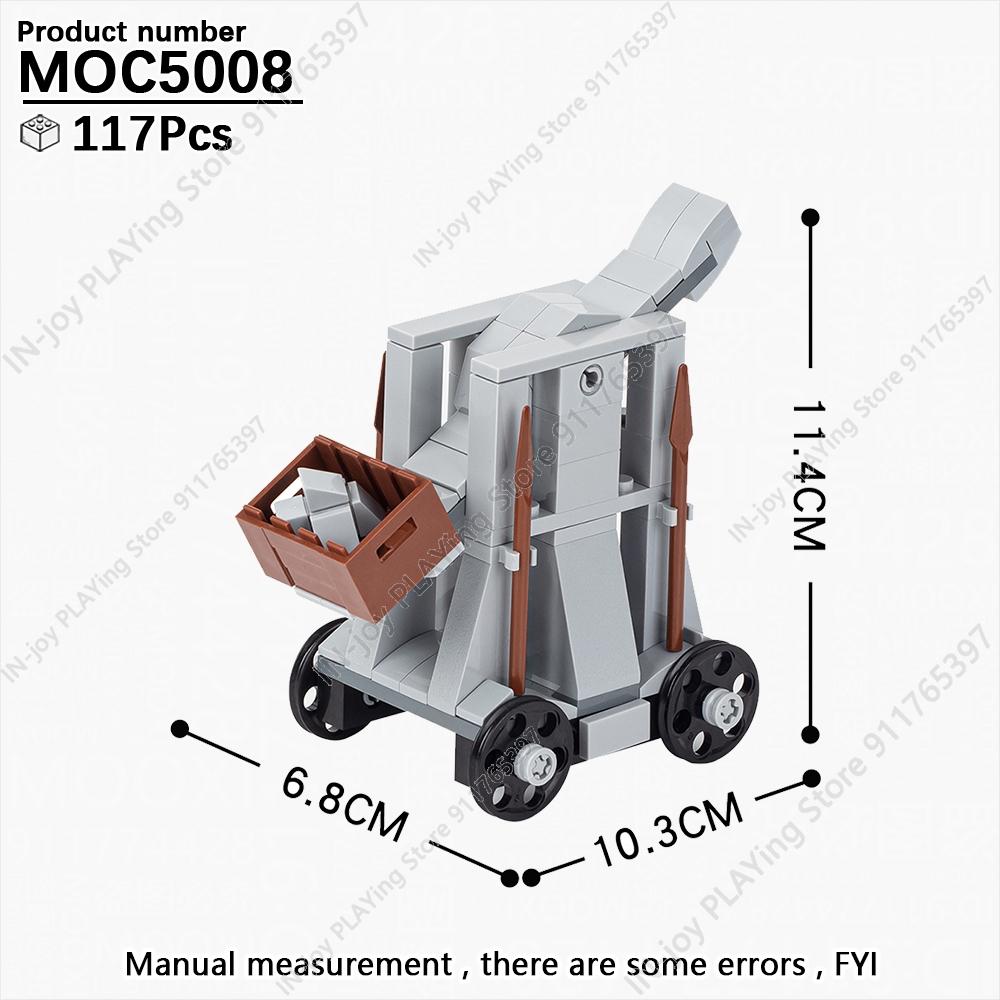 MOOXI Medieval Building Blocks Set Military War Castle Knight Carriage Crossbow Siege Vehicles Model MOC Bricks Toy For Boy Gift