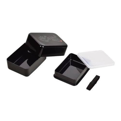 Pearl Metal Two-Tier Lunch Box, Large, 1560cm, with Belt, Yamanaka Lacquer, Made In Japan, "My Meal" (D-2318)