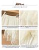 2025 Summer Women's Gentle Style Lace Trim Elastic Waist A-Line Midi Skirt
