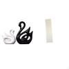 Porcelain Swan Animal Figurine Sculpture with Paper Floor Lamp Shade Elegant Collectible Decor for