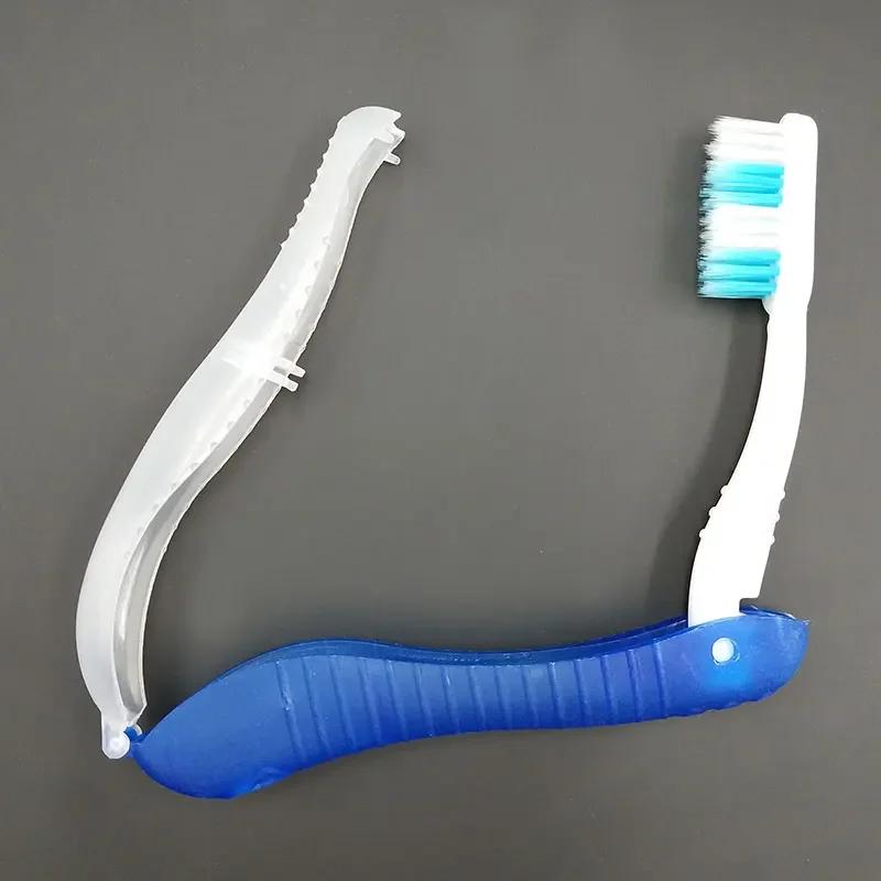 Three-fold Seahorse Toothbrush Portable Travel Business Aviation Suit Soft Toothbrush Camping Cleaning Tool Bathroom Accessories
