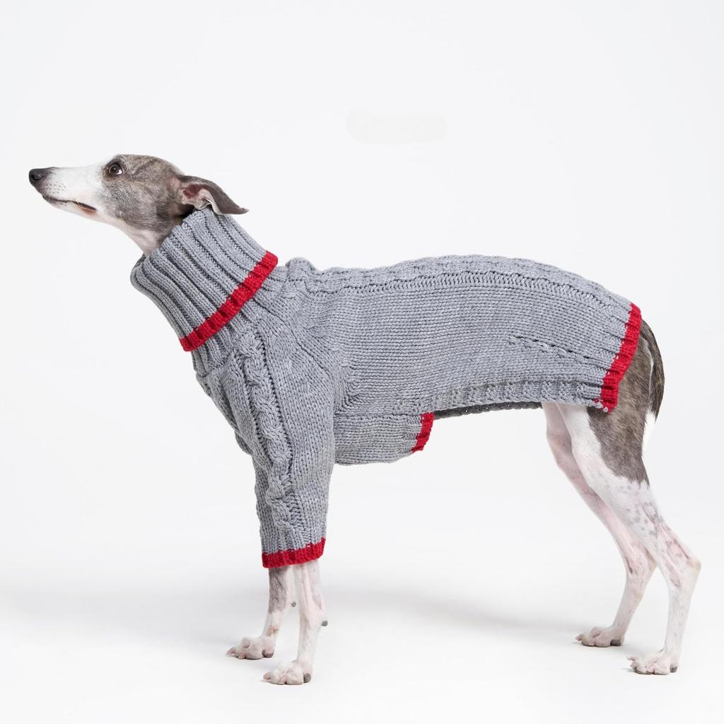 Italian Greyhound Clothes, Warm Sweater for Whippets, Dog Onesie, Two-Legged Turtleneck Warm Sweater for Small Medium Dogs (Small, Grey)