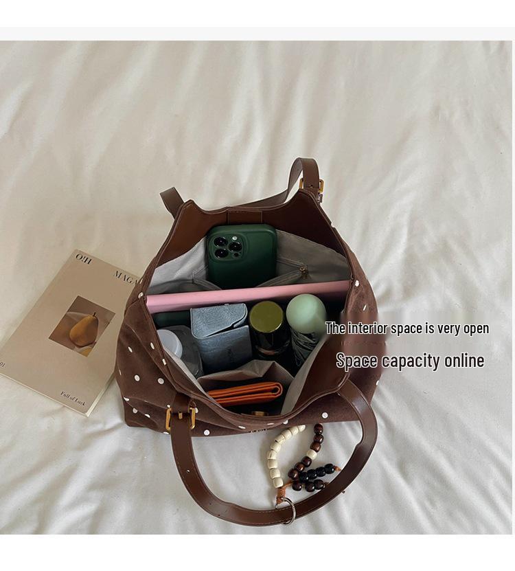 Polka Dot Women's Versatile Tote Bag - Large Capacity Niche Fashion Shoulder & Crossbody Bag