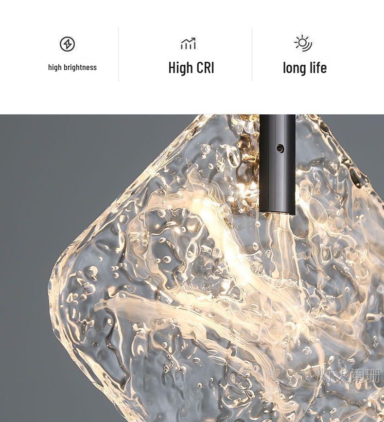 Minimalist Italian Crystal Bedside Pendant Light - Luxury Small Bedroom Accent