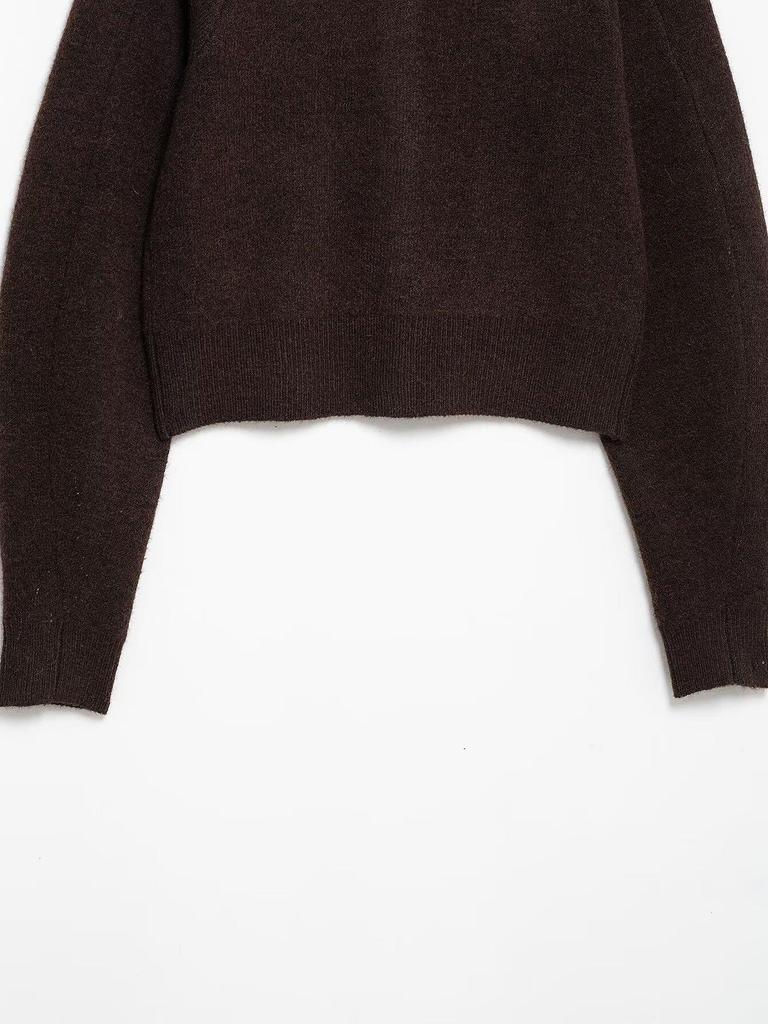 2024 Winter Women's European & American Style Round Neck Long Sleeve Knitted Cardigan & Half Skirt Set