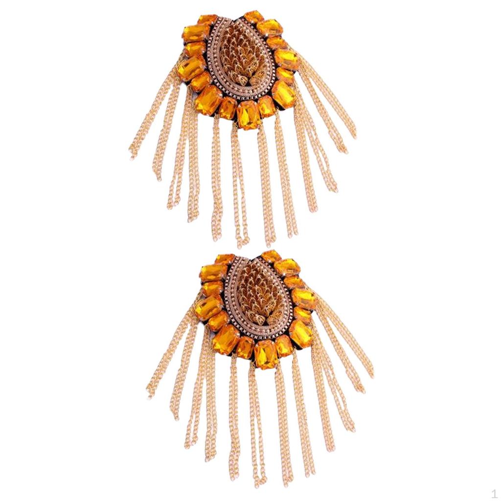 Tassel Link Chain Epaulet Decorative Uniform Decor Stylish Rivet for Party