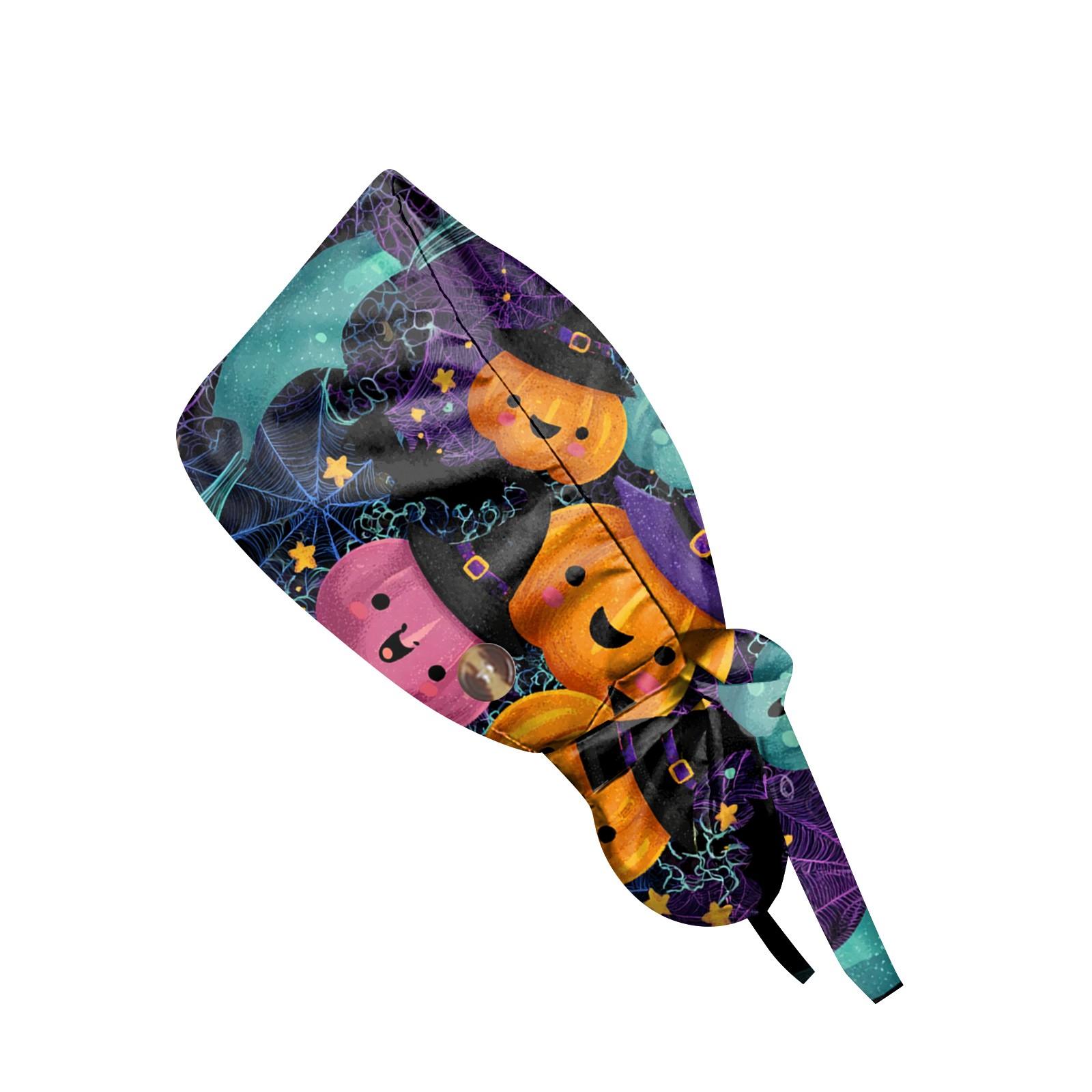 

Модная рабочая кепка с принтом на Хэллоуин, повседневная женская кепка с хвостиком, кепка с постиранной резинкой, кепка Baotou One Size чёрный