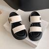 2025 new thick-soled heightening slippers women's summer wear, versatile heightening sandals, soft-soled lazy sandals