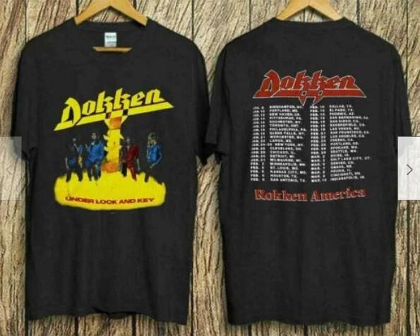 

Dokken Tshirt 1985 Under Lock And Key TShirt Music 2 sided shirt Unisex T-Shirt S