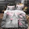 Eiffel Tower Romantic Flowers Bedding Duvet Cover Set 3d Digital Printing Bed Linen Fashion Design Comforter Cover Bedding Sets