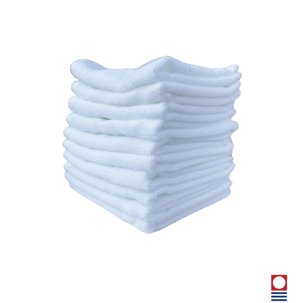 Imabari Towels Hospitality Hand Towels, White, Hotel-Grade, Premium 100% Cotton, 160 Momme, 10 Count
