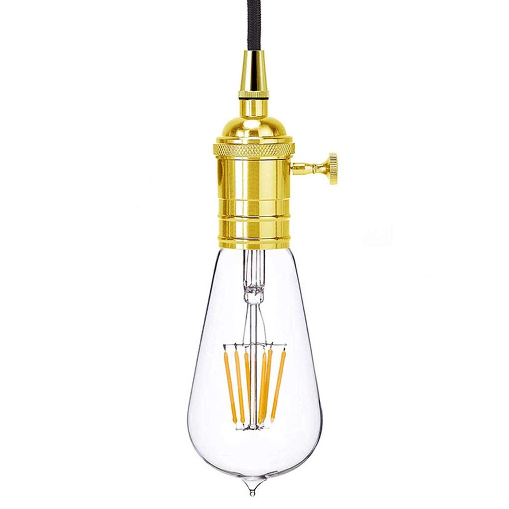 E26 E27 Lamp Holder Brass Shell Zipper Caps Double Ring Ceiling Light Accessories DIY Lampholder Screw Socket Light Base