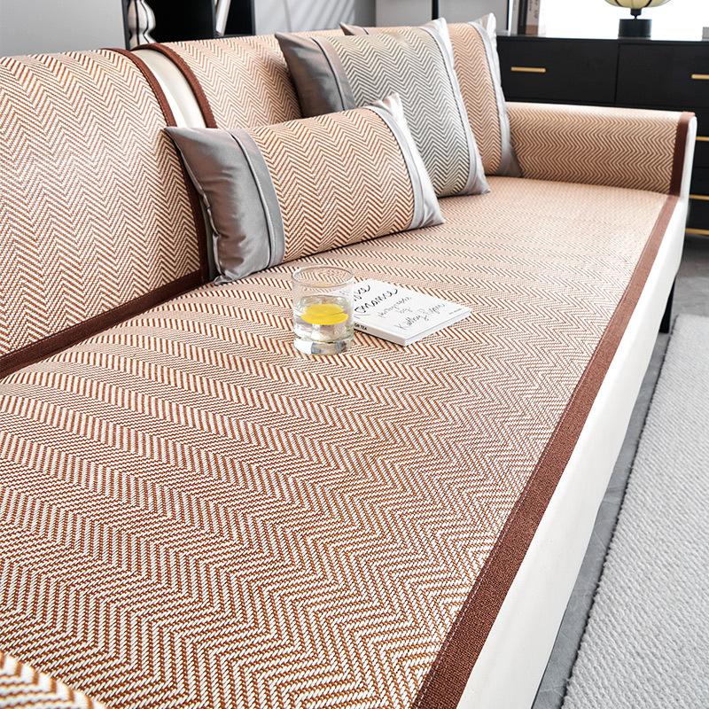 Summer Ice Cold Rattan Sofa Cushion Universal Living Room Anti-Scratch Sofa Cover Comfortable Anti-Bacteria Non-Slip Cooler