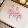 Sweet Mesh Flower Dangle Earrings Exaggerated Petals Stud Earrings Exquisite Beach Earrings  Gifts