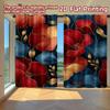 2D FLAT PRINTING 2pcs Curtains (Without Rod) Floral Elegance In Dark Blue Women Is Day Festival Fashion Curtains Polyester Easy