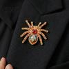Punk Rock Style Accessories Gothic Spider Brooch Pin, Colorful Rhinestones Decor, Retro Decorative Pins for Jackets Alloy Lapel Pin And Backpacks