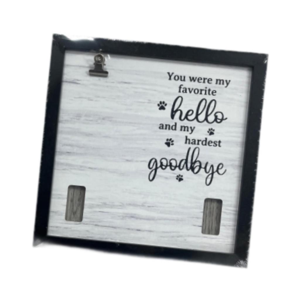 Wooden Photo Frame Pet Memorial Pictures Frame with Dog Cats Collar Holder Sympathy Gift Photo Sign Collar Not Included