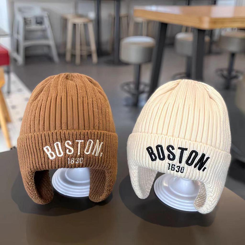 Children's Korean-Style Knitted Earmuff Hat: Warm, Windproof, Versatile Winter Pullover Wool Hat