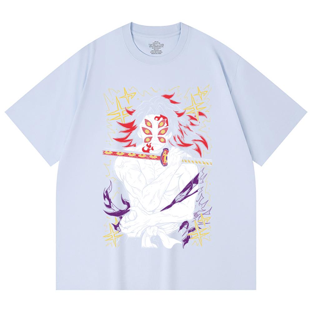230 g/m² 100% Baumwolle Demon Slayer V36 Kokushibo Aufdruck Unisex Schweres Baumwoll-T-Shirt