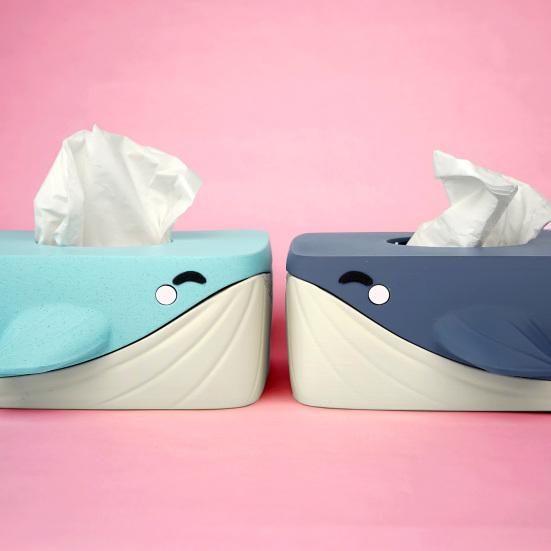 Tissue Box Cover Large Capacity Easy To Install Creative Whale Shaped 3D Printed Tissue Case Paper Holder