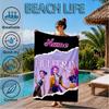 Custom Name Powerful KPop Fashion Beach Towel Microfiber Beach Towel, Lightweight and Quick-Dry, for Summer Travel, Swimming Pool Gift