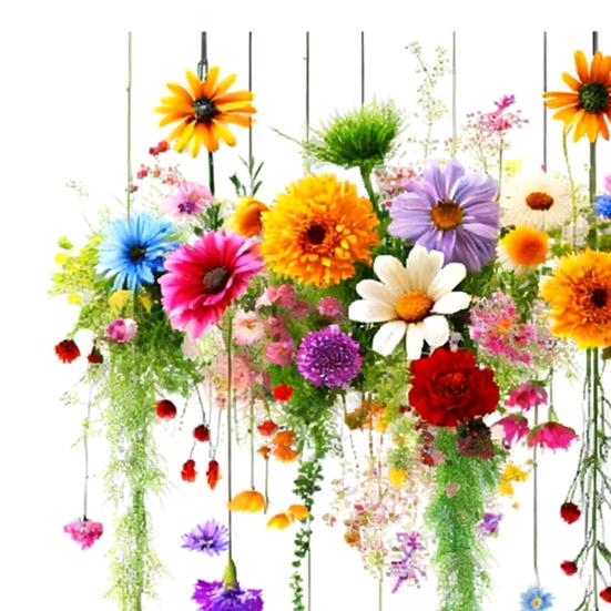 Window Sticker Double Sided Design Glass Decals Waterproof PVC Chrysanthemum Pattern Sticker Home Wall Decor