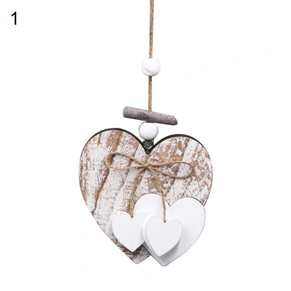 Dekoracja Serca, Drewniane Dekoracyjne Wiszące Ozdoby w Kształcie Serca Ręcznie Robione Ozdoby Wiszące na Ślub, Dekoracja Domu