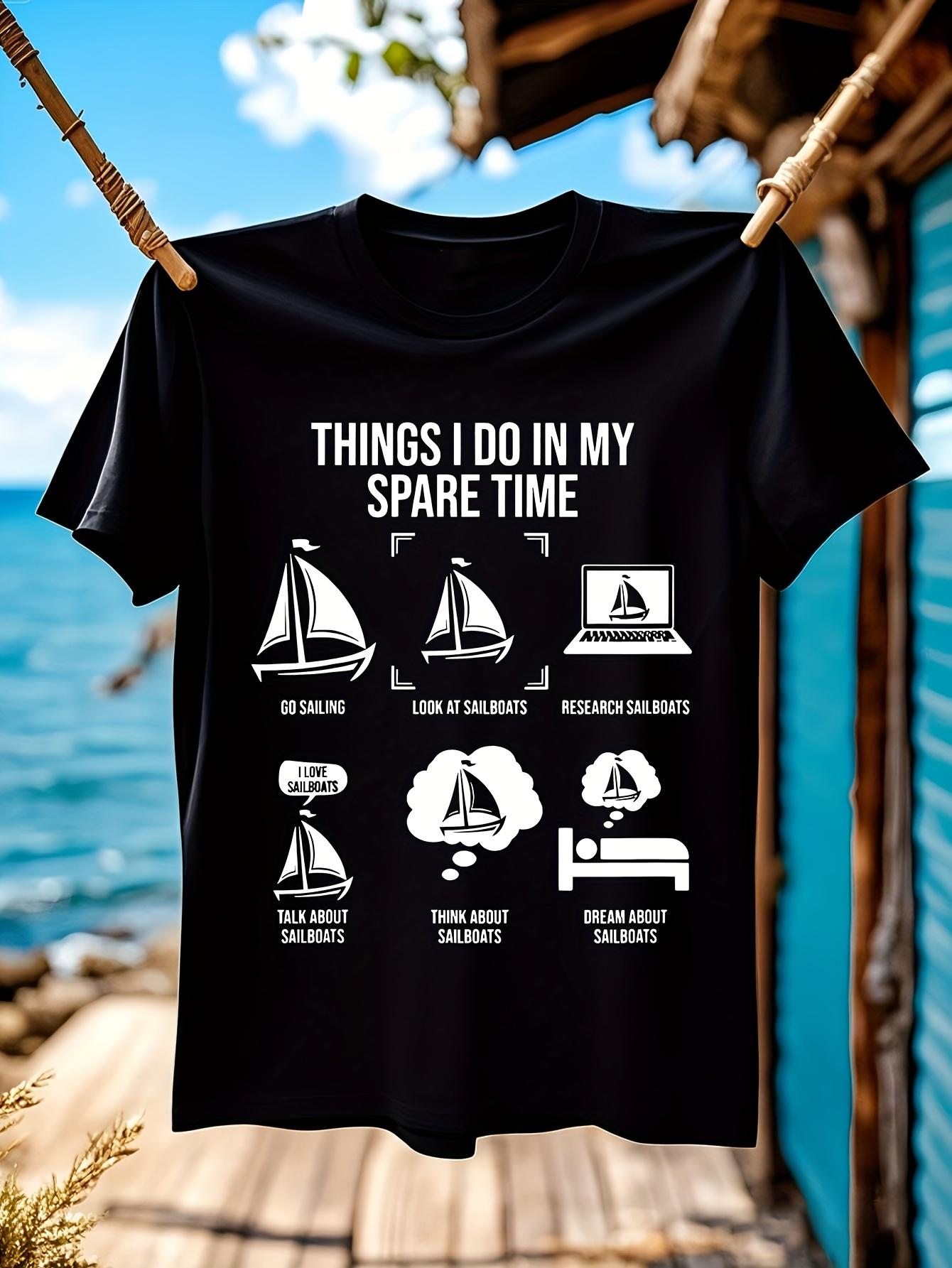 Black Graphic T-shirt - All-Season Knit Shirt for Sailors XXL
