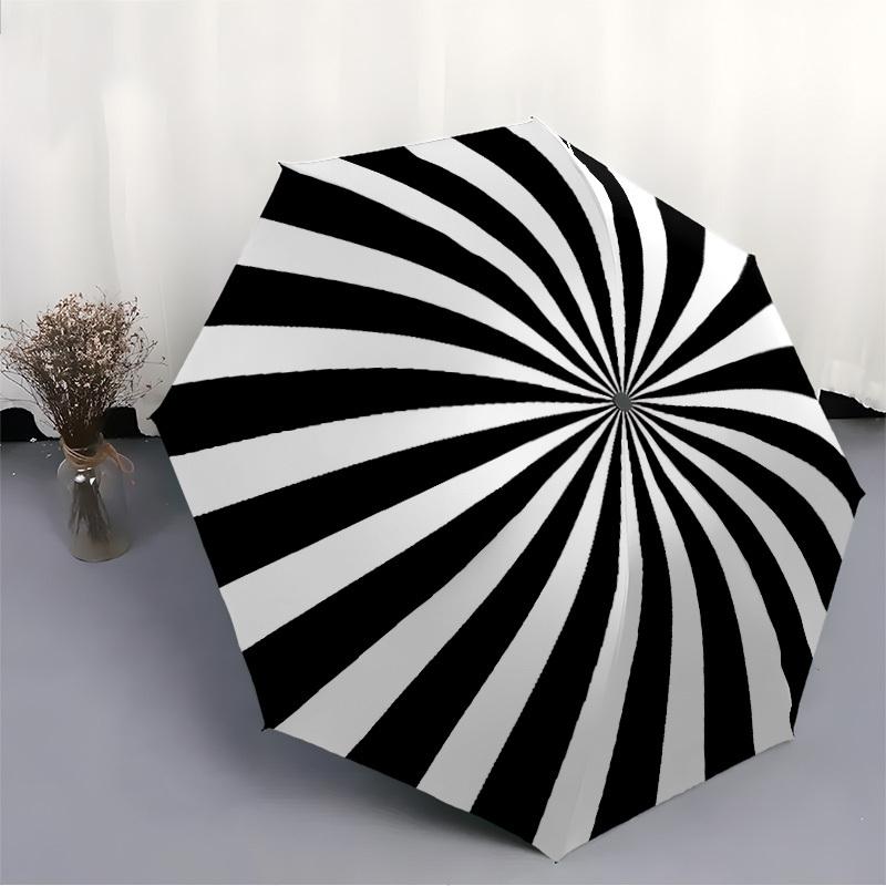 1pc Sunburst Pattern Automatic Open/Close Umbrella Compact Folding Umbrella, All-Season Portable Umbrella for Women/Men F1124231